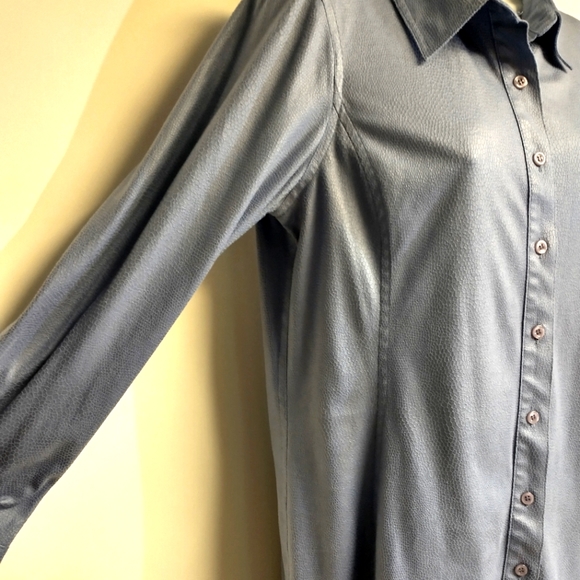 Chico's Long Sleeve Button Down Shirt Tunic Top Size 1 - Picture 5 of 8